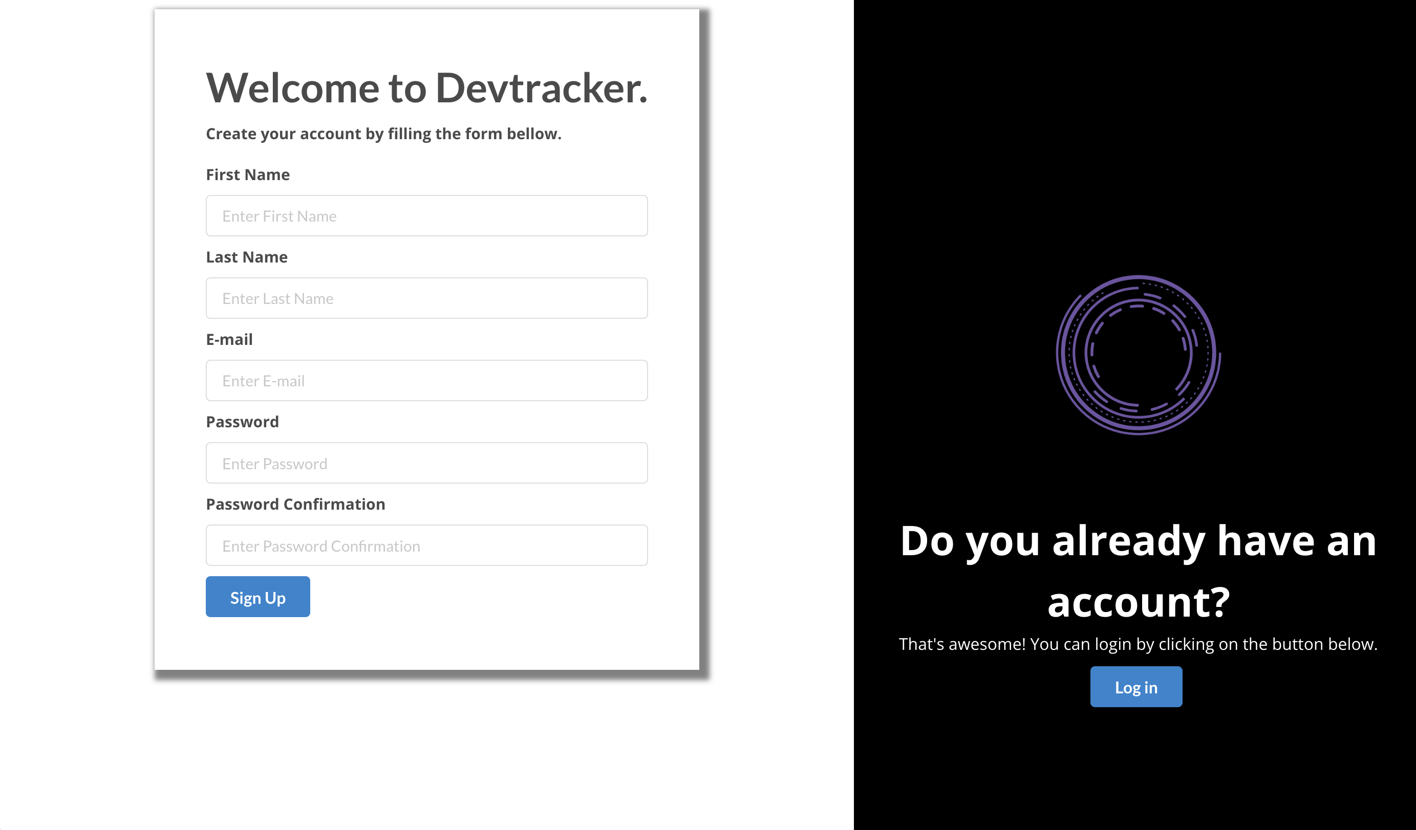 DevTracker screenshot